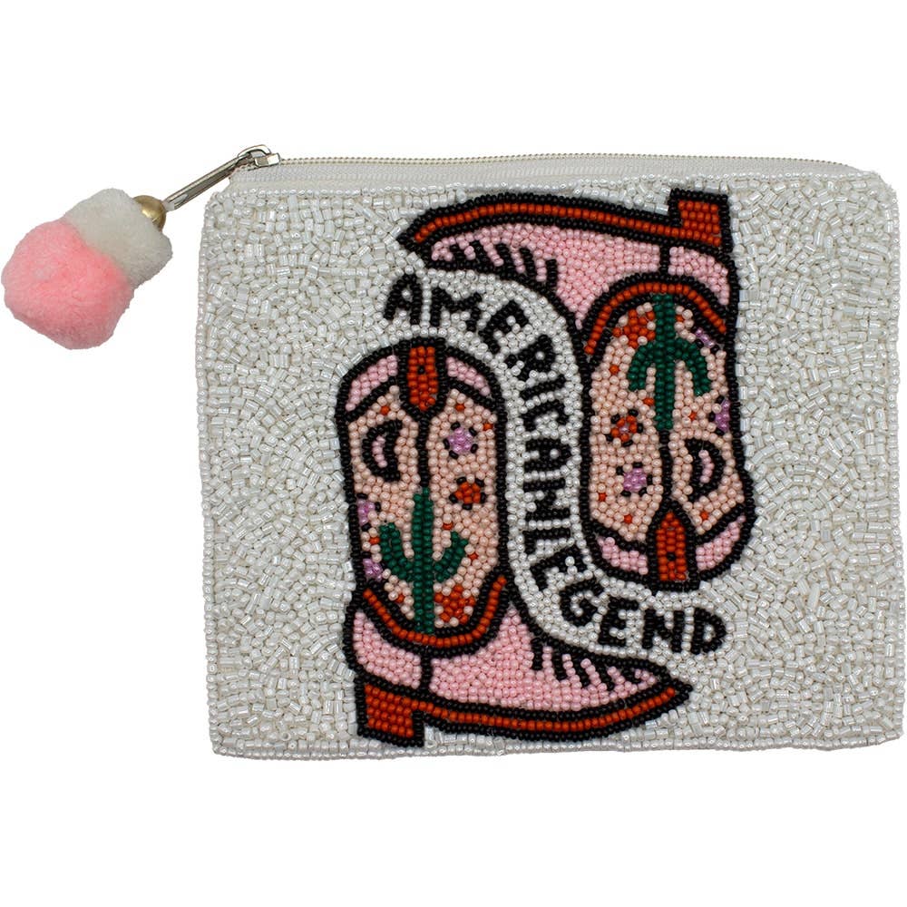 Pizzazz Inc - Beaded Bag Kraaltjes muntenzakje portemonnee American Legend