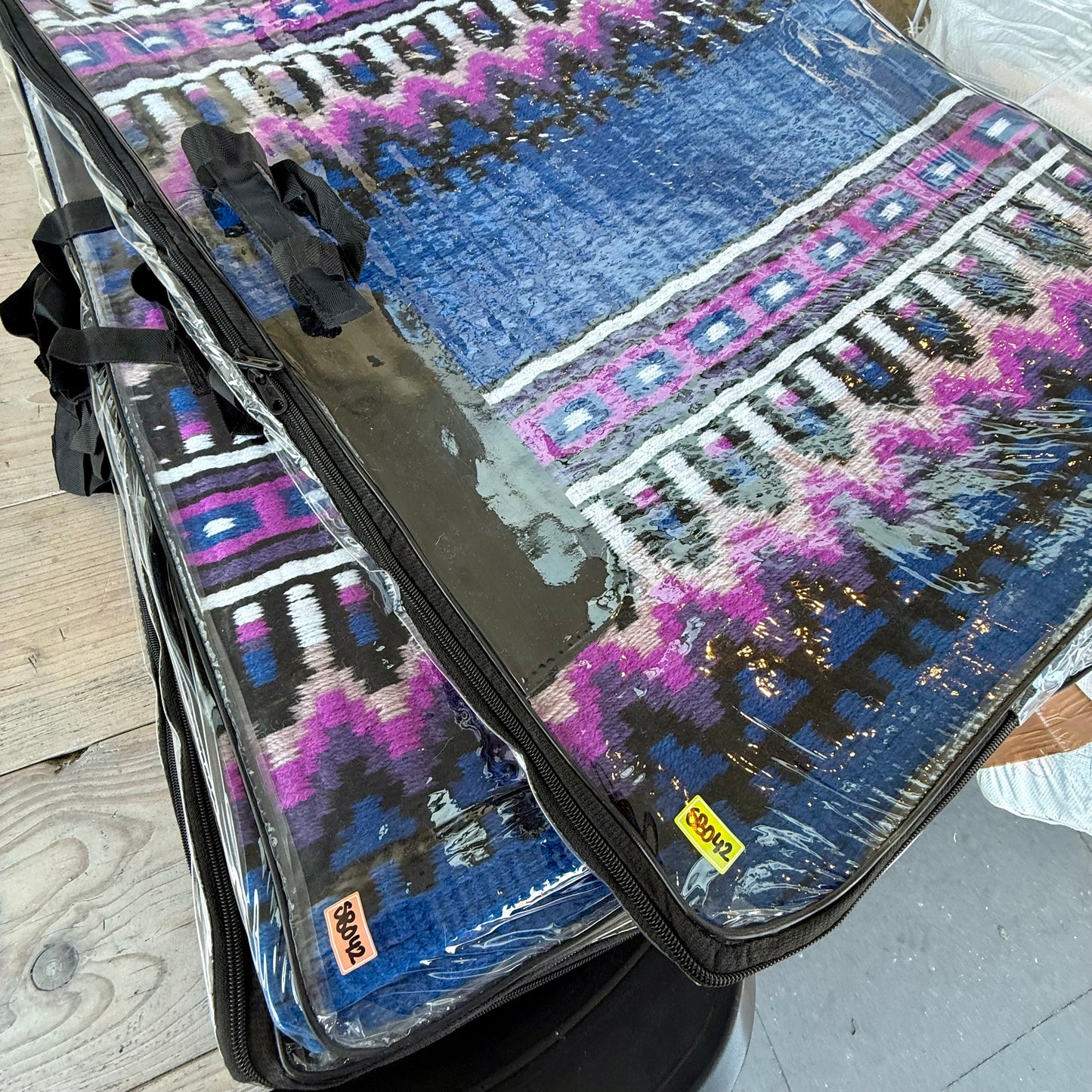 SB042 - Western oversized showblanket A - Blauw, paars