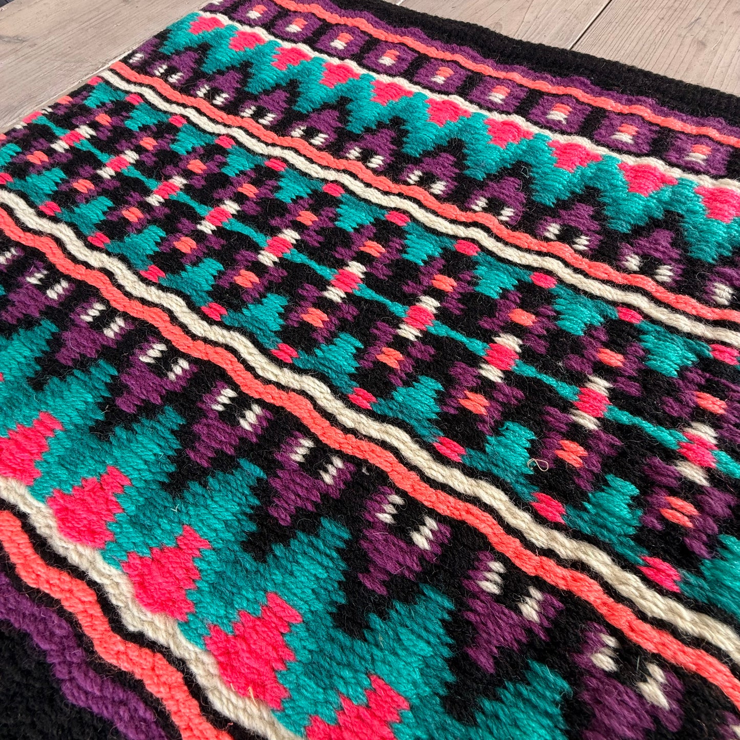 OP=OP - SB010 - Western oversized showblanket B - Zwart, turquoise, roze, paars