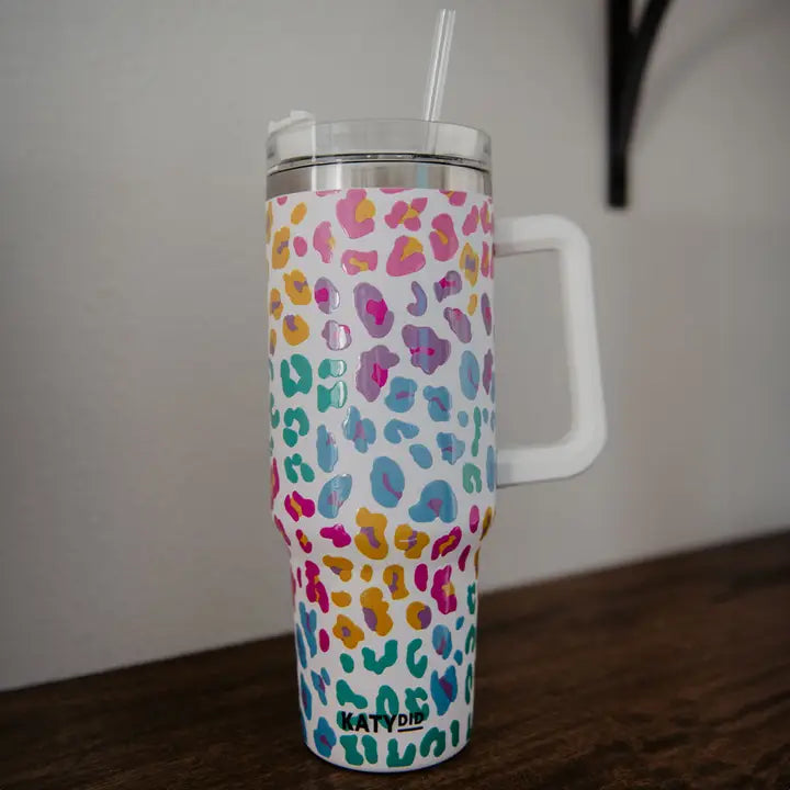 Katydid - Tumbler Rainbow Leopard 38Oz Thermosbecher