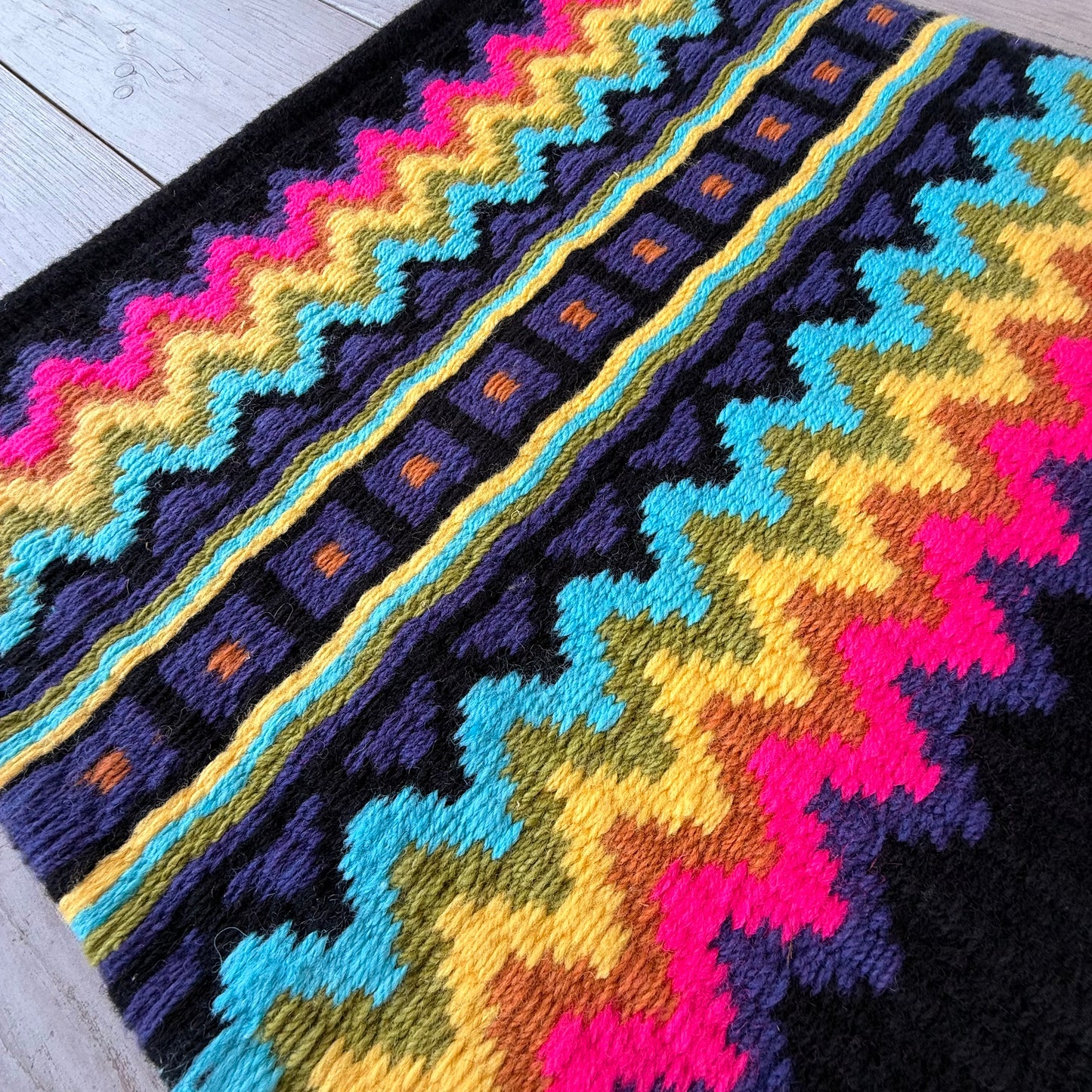 OP=OP - SB017 - Western oversized showblanket B - Zwart, regenboog