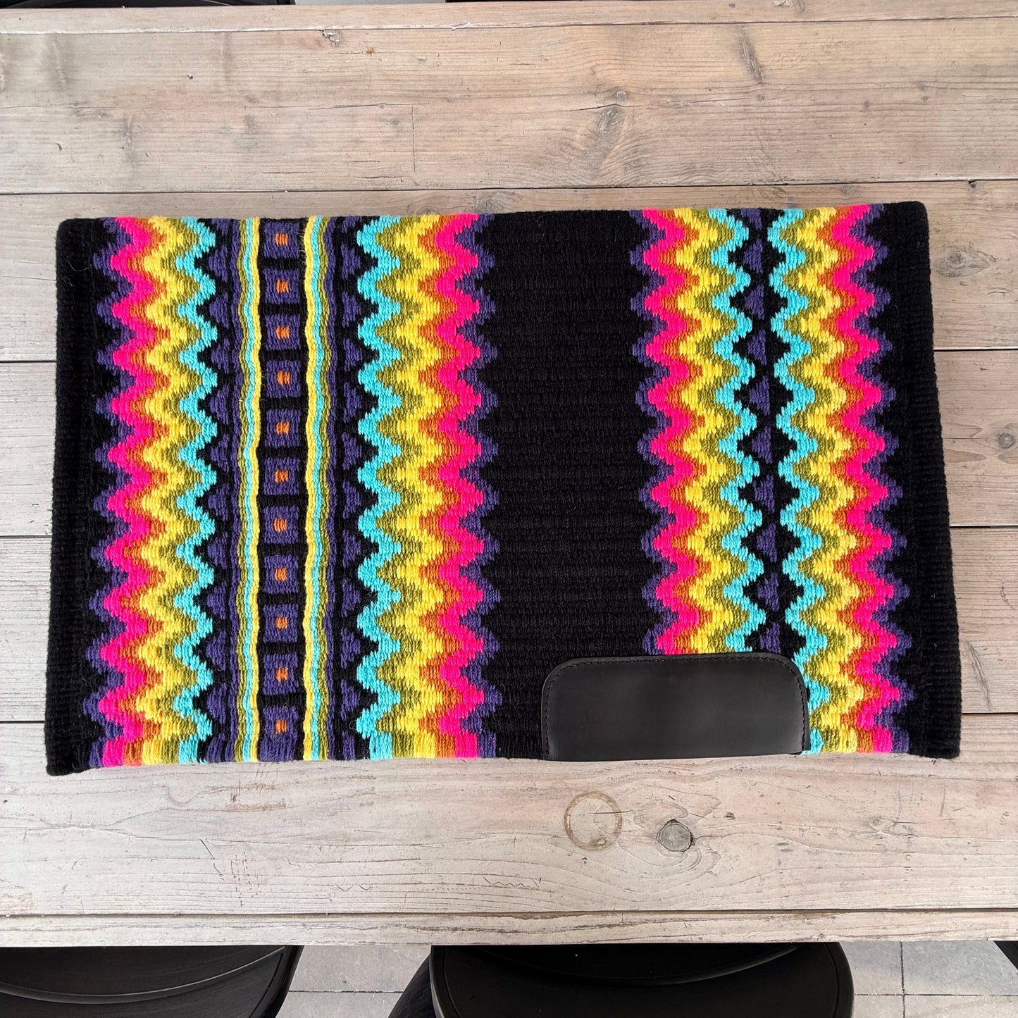 OP=OP - SB017 - Western oversized showblanket B - Zwart, regenboog