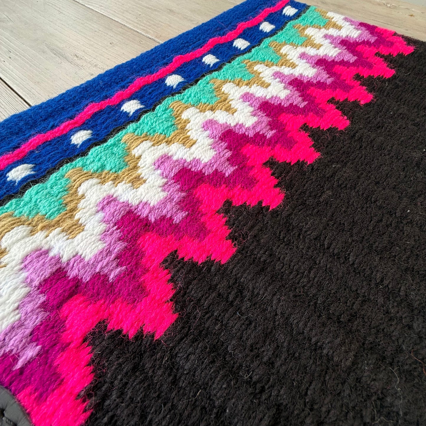 OP=OP - SB014 - Western oversized showblanket B - Blauw, zwart, turquoise, roze