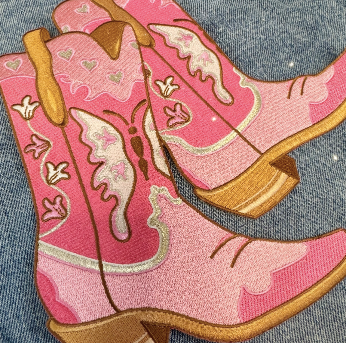 Wildflower Co - Pink Cowgirl western XL rugpatches Laarzen/ Howdy