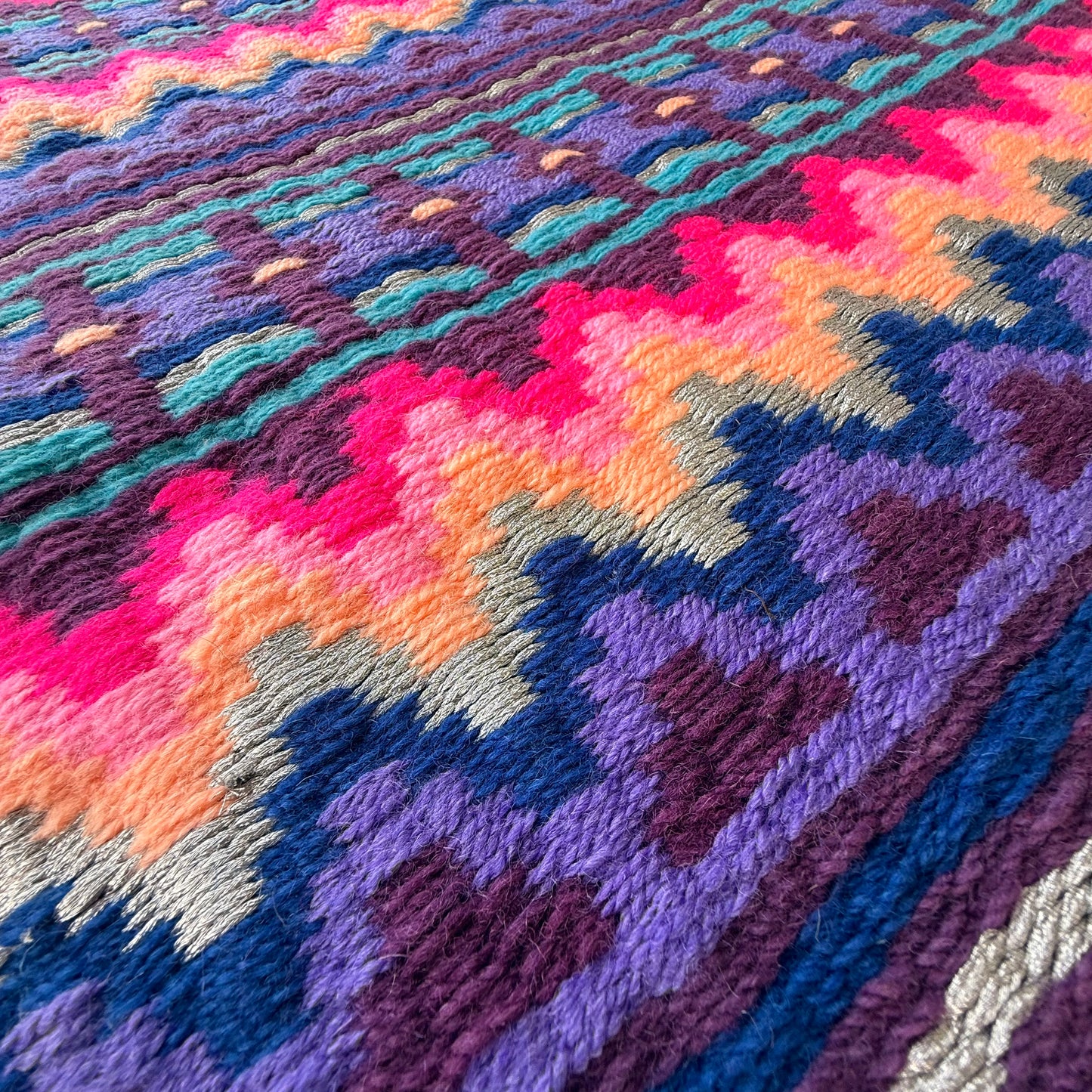 SB001 - Western oversized showblanket A - Paars, roze, perzik, blauw, zilver