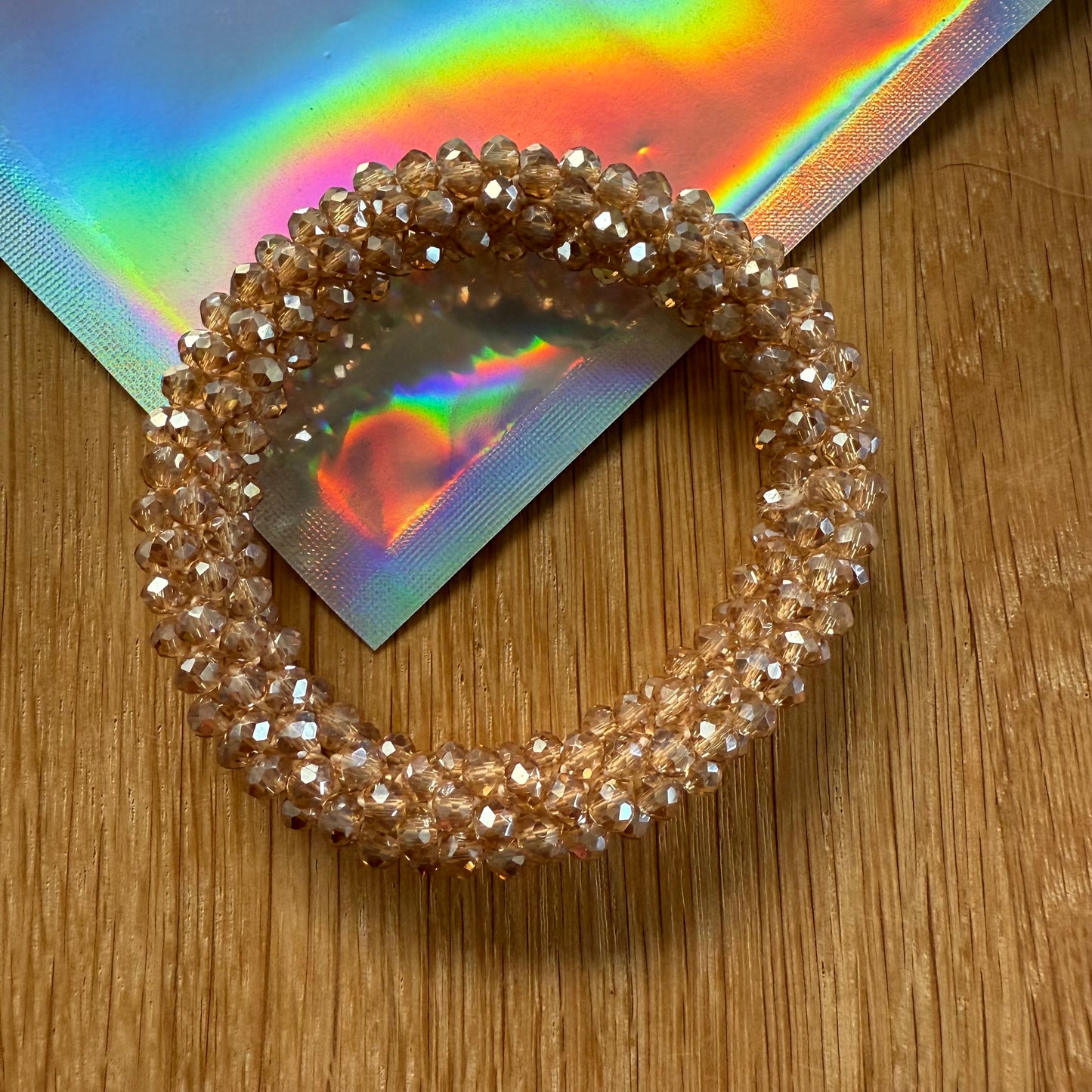FMH - glitter elastiek knotband effen