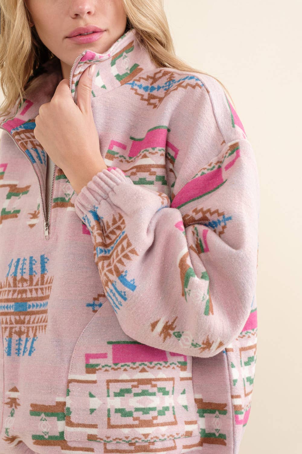 Blue B - Azteekse trui van zacht geborsteld fleece
