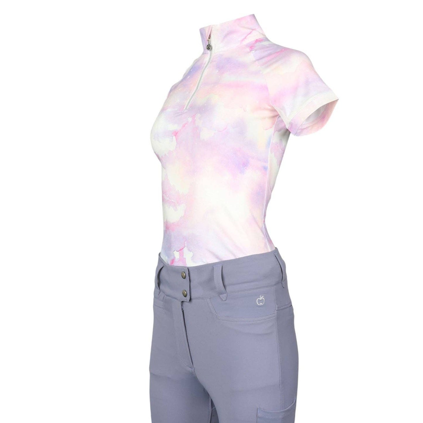 Dapplebay - Lavender Haze zip rijshirt korte mouw