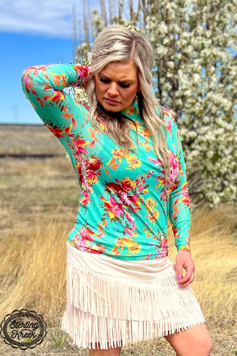 OP=OP – Sterling Kreek – Queen Mesh-Top mit Blumenmuster