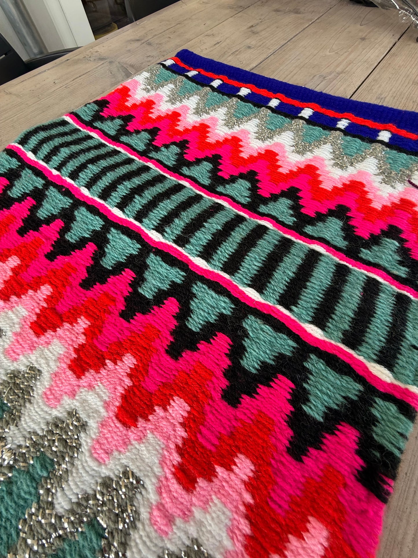 OP=OP - SB036 - Western oversized SHORT showblanket B - Blauw, roze, mint
