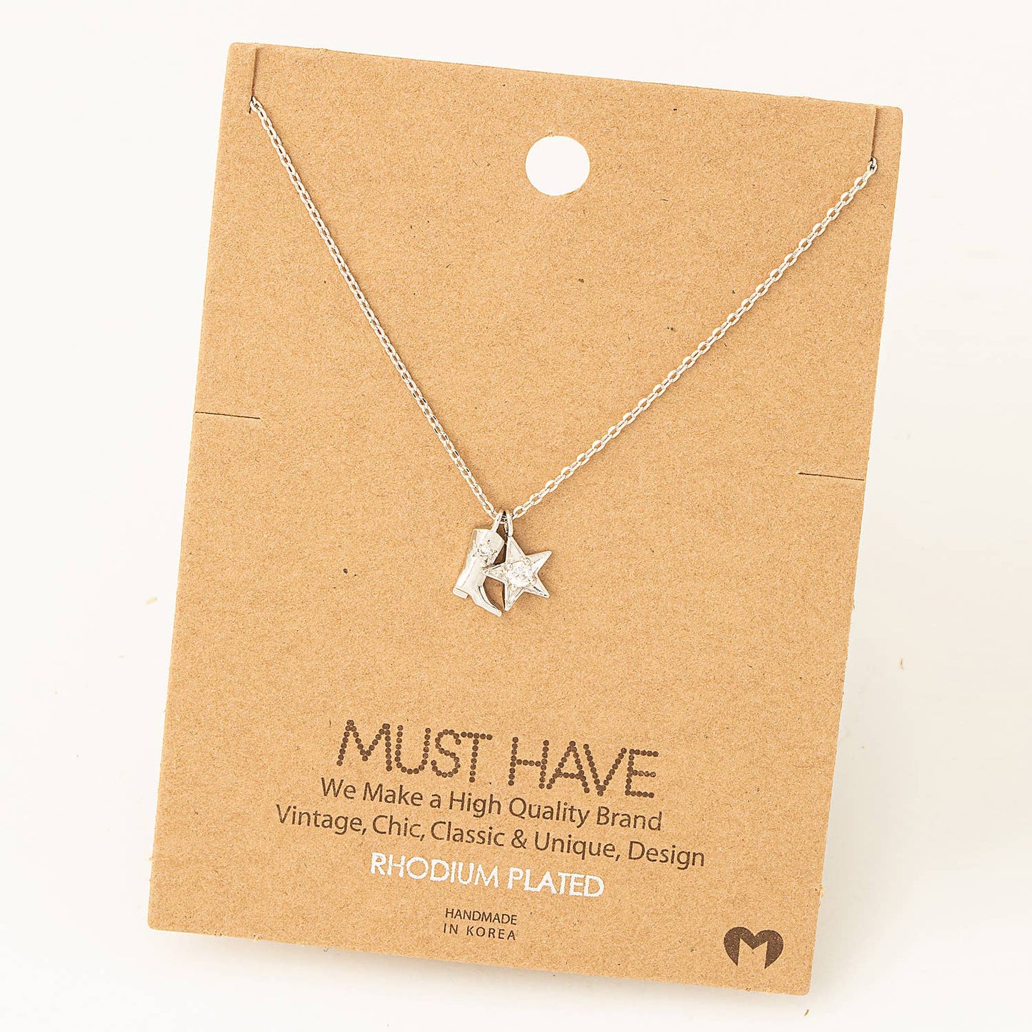 Fame - Westerse Cowboylaarzen & Ster ketting goud/zilver