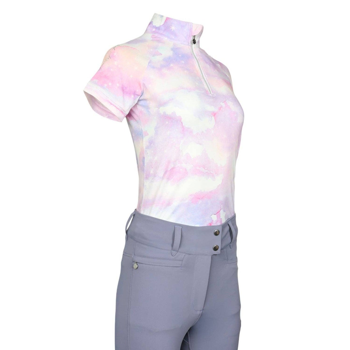 Dapplebay - Lavender Haze zip rijshirt korte mouw