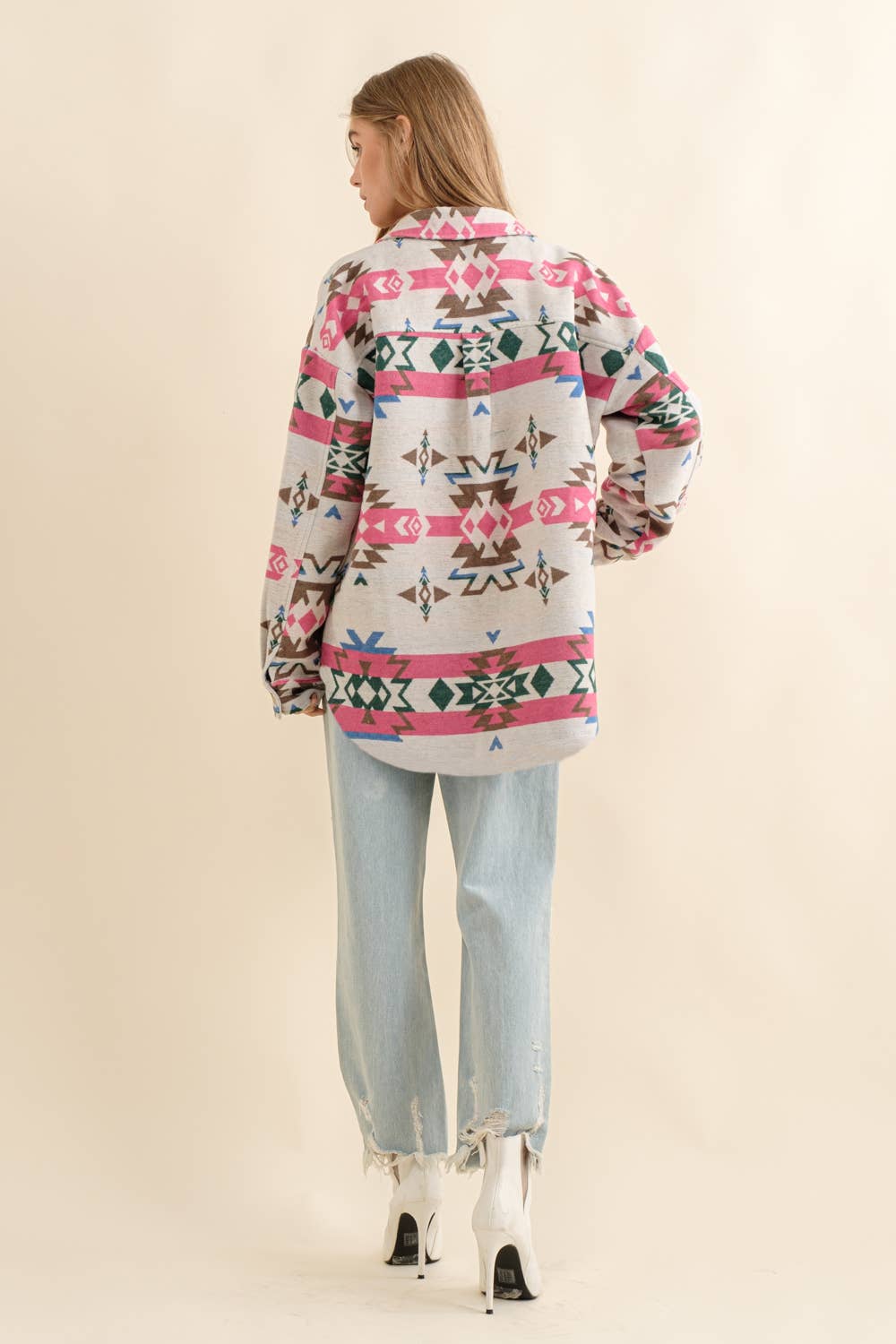 Blue B - Azteeks westernjack blouse van jacquard