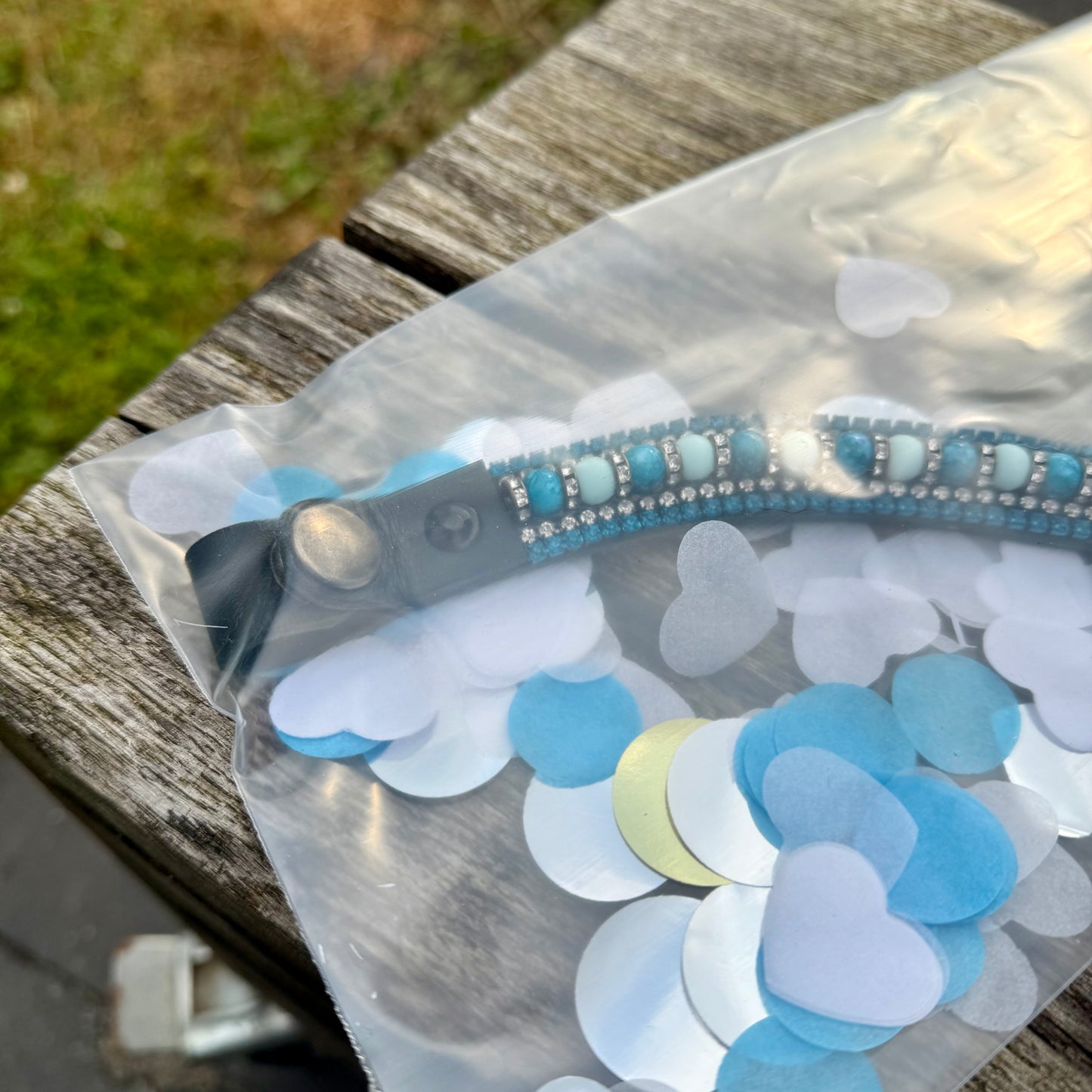 Moeders Mooiste Frontriemen - Deluxe “Blue Lagoon” - Pony met snaps - OP=OP