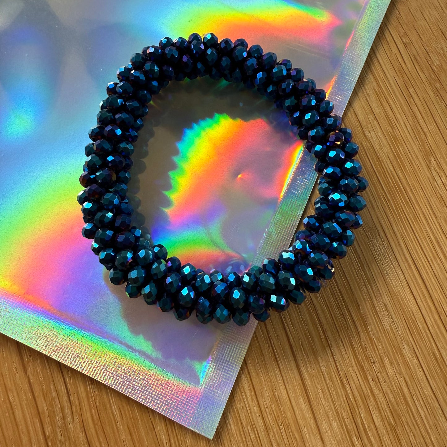 FMH - glitter elastiek knotband effen