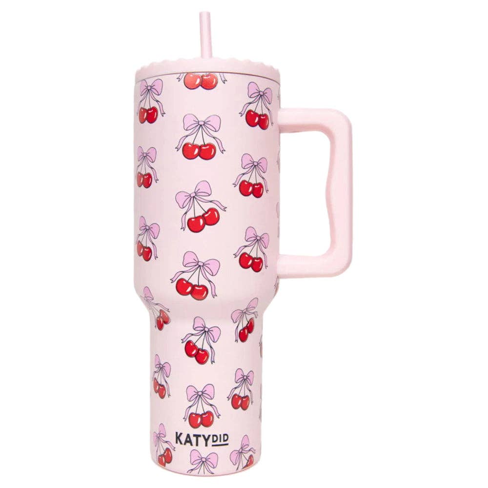 KatyDid - Tumbler Cherry Bow 38Oz Thermosbecher