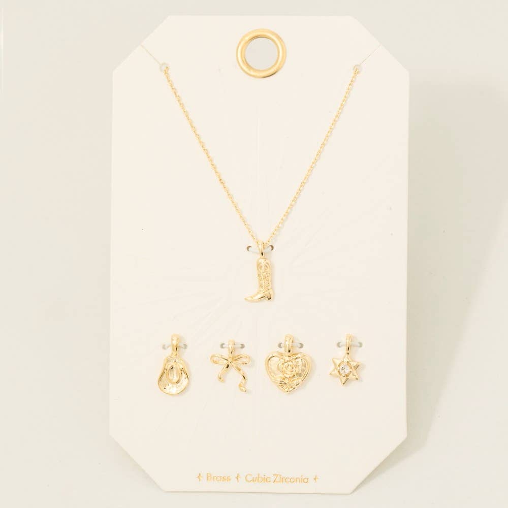Fame - Westerse Cowboylaarzen ketting met verwisselbare hangers