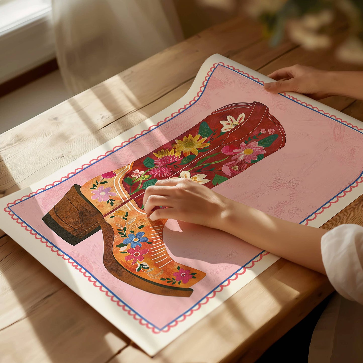 Seven Icons - Kunstdruk Cowgirl boots A4/A3/A2