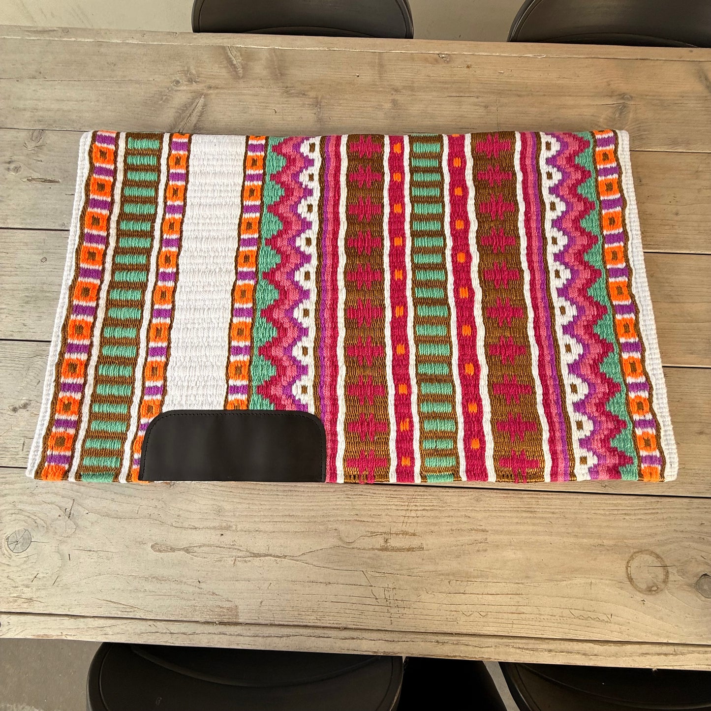 SB003 - Western oversized showblanket A - Wit, oranje, groen, koper, roze