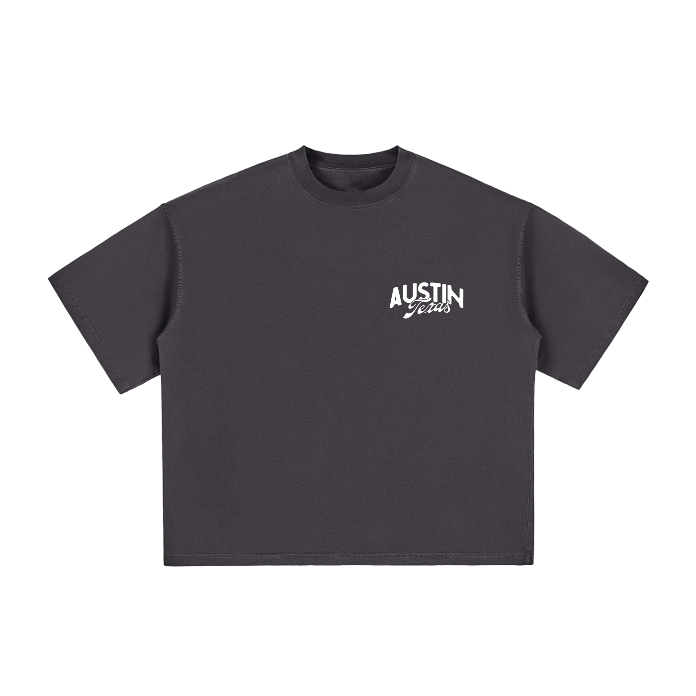 Tailspin - T-shirt court noir Austin Texas Rider avec impression violette