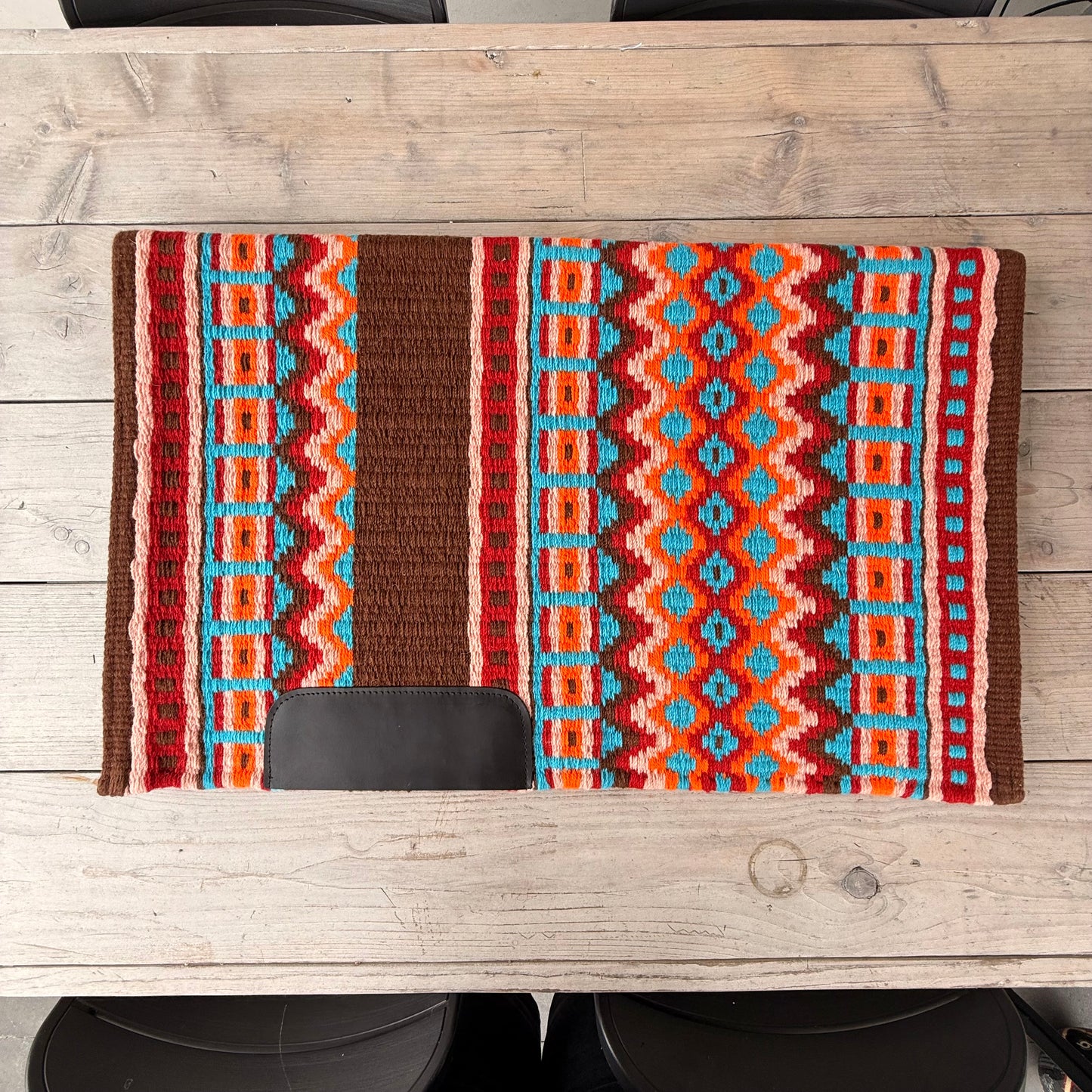 SB022 - Western oversized showblanket A - Bruin, oranje, rood, turquoise