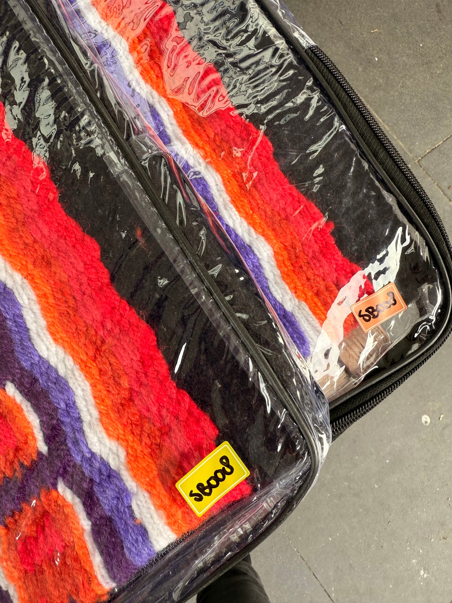 OP=OP - SB008 - Western oversized showblanket B - Zwart, oranje, rood, paars