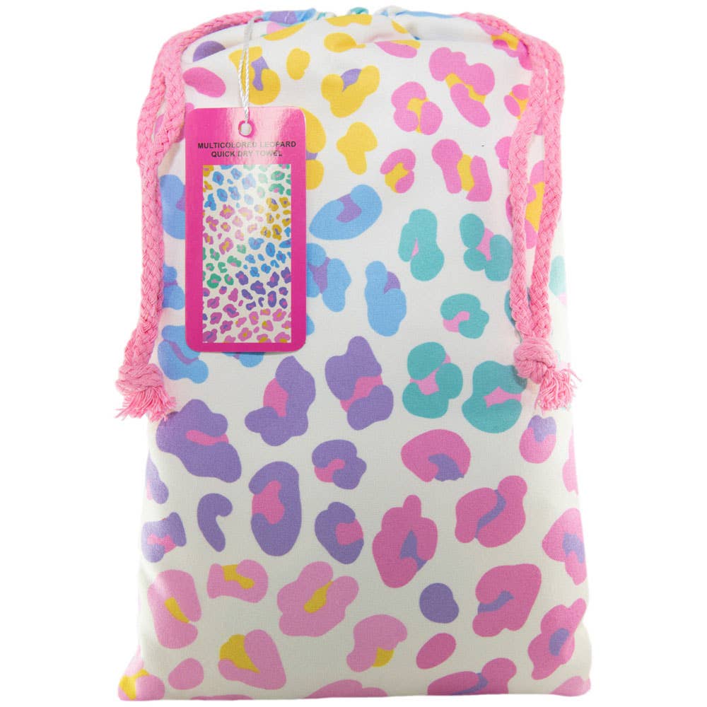 While supplies last - KatyDid - Multicolored quick-drying leopard print beach towel