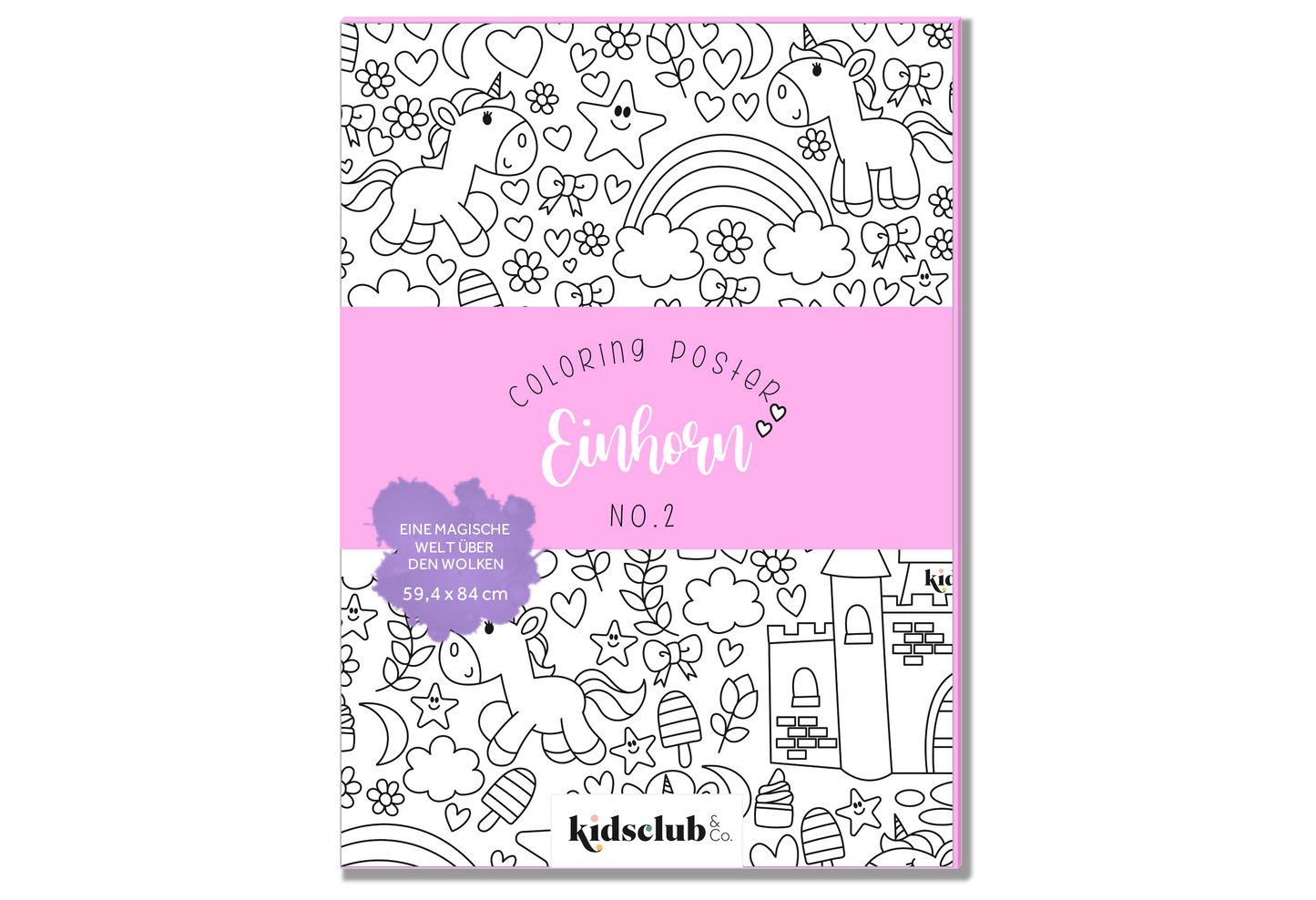 Kidsclub&Co - XXL kleurposter in geschenkdoos Eenhoorn