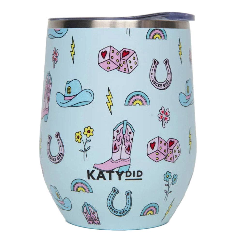 KatyDid - Lucky Girl Western Wijn Tumbler Cup beker