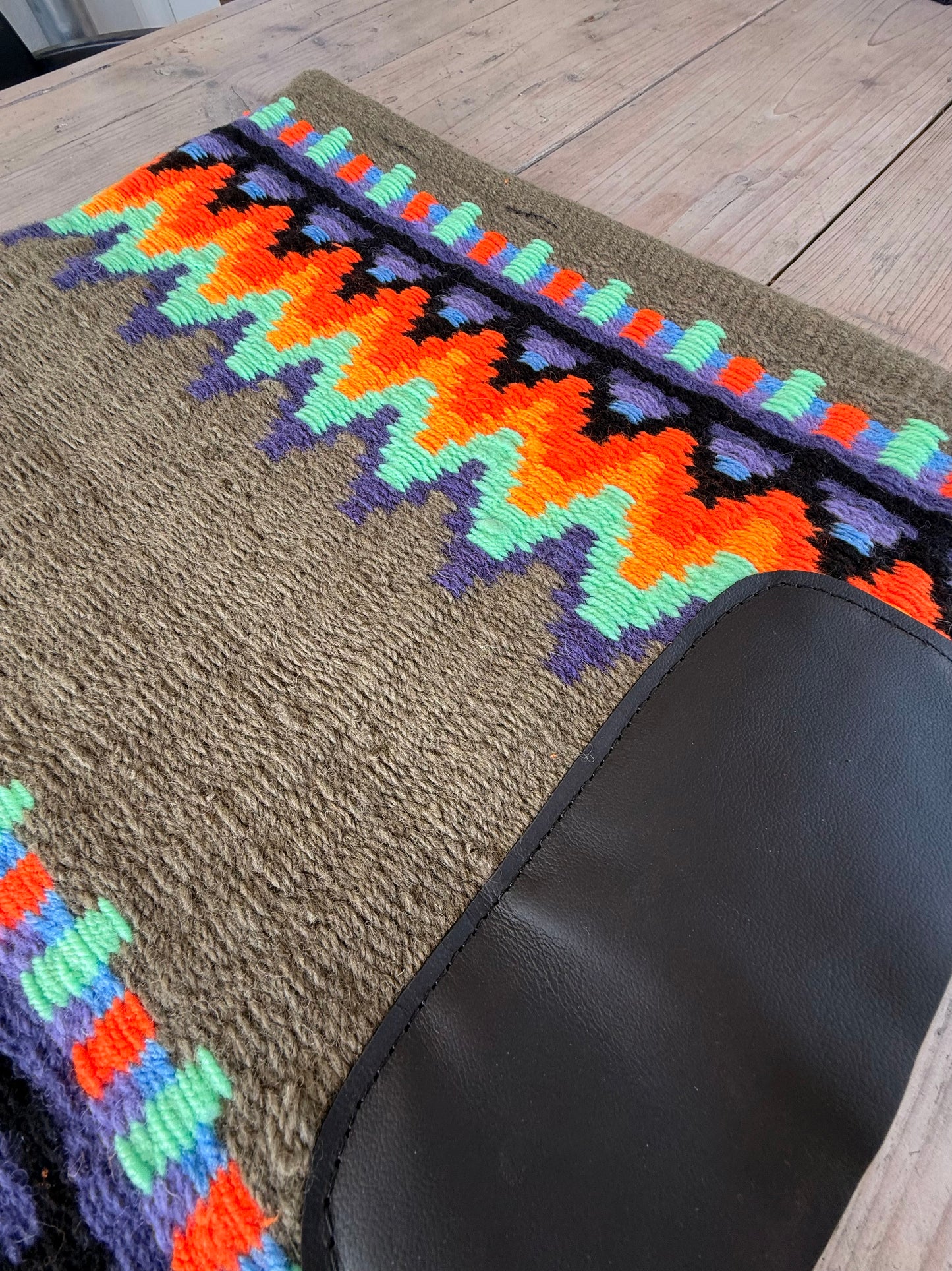 OP=OP - SB035 - Western oversized SHORT showblanket B - Olijfgroen, oranje, paars, mint