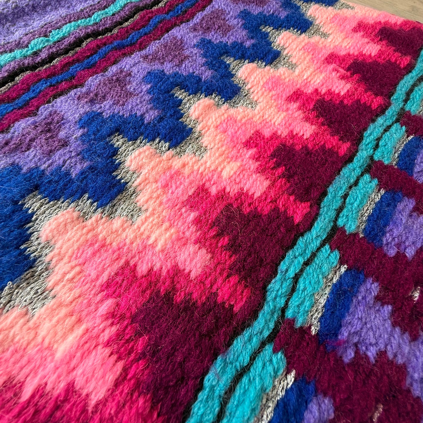OP=OP - SB007 - Western oversized showblanket B - Paars, roze, turquoise, zilver