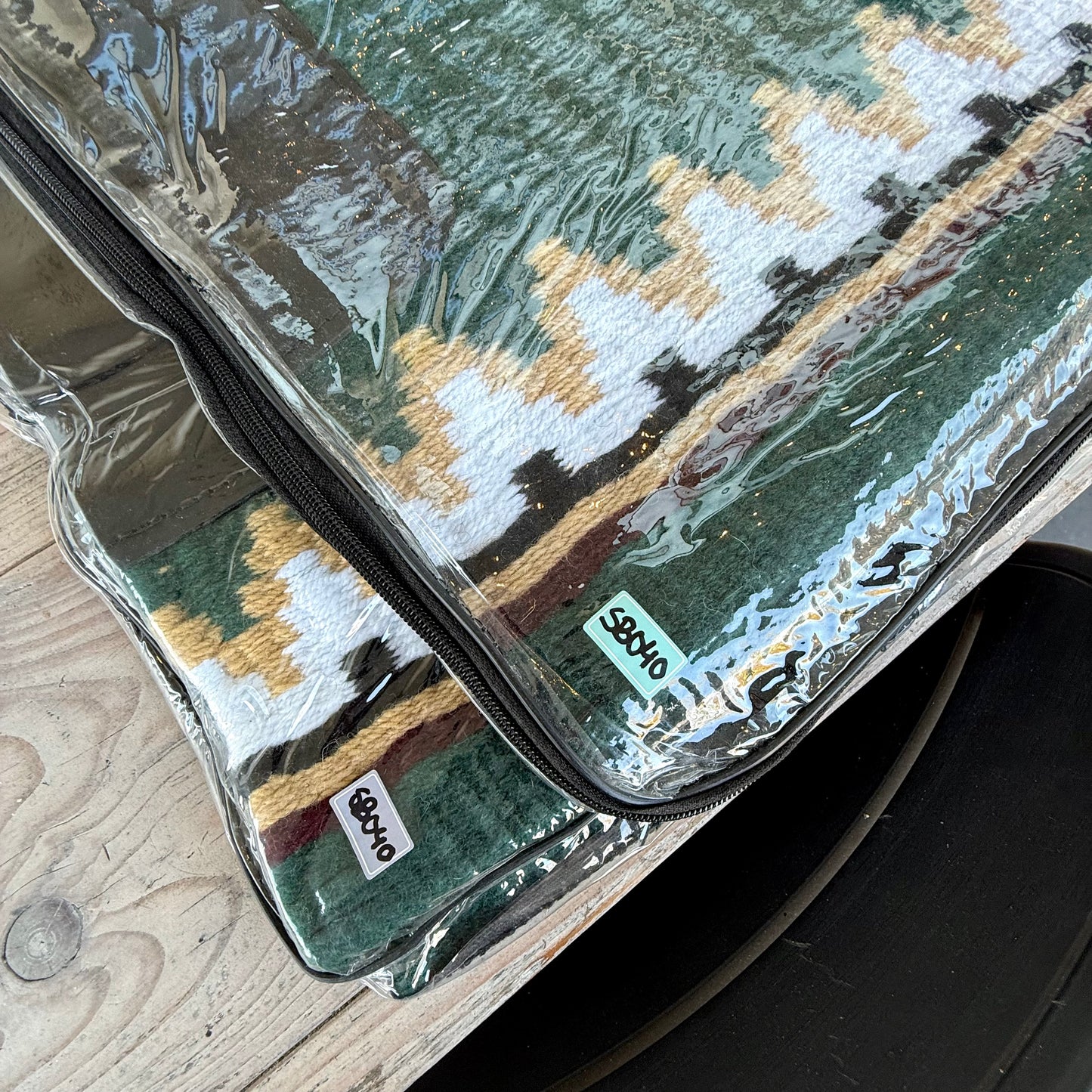 SB040 - Western oversized showblanket A - Groen, crème, bordeaux