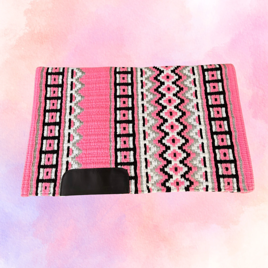 SB002 - Western oversized showblanket A - Roze, zwart, wit, zilver