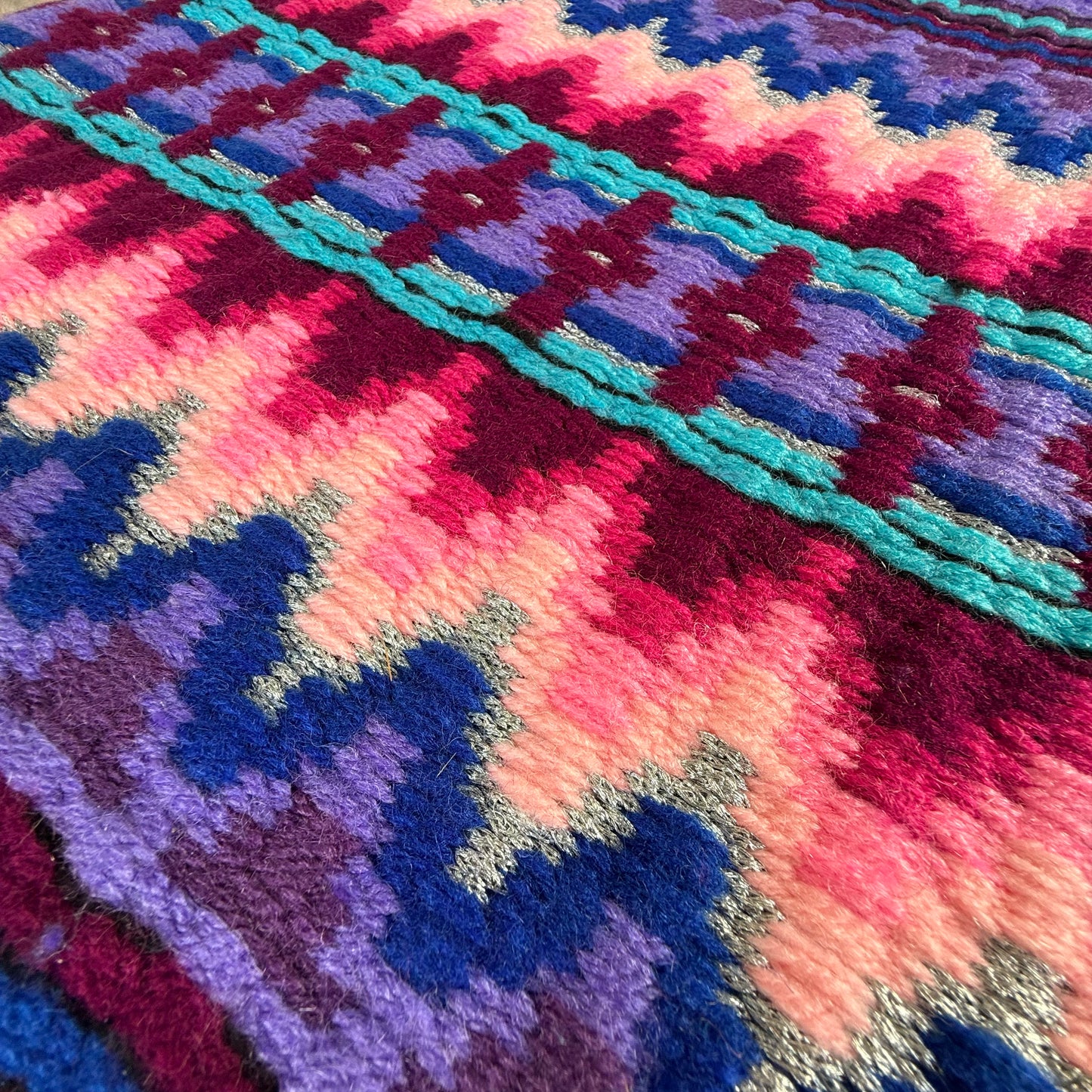 OP=OP - SB007 - Western oversized showblanket B - Paars, roze, turquoise, zilver