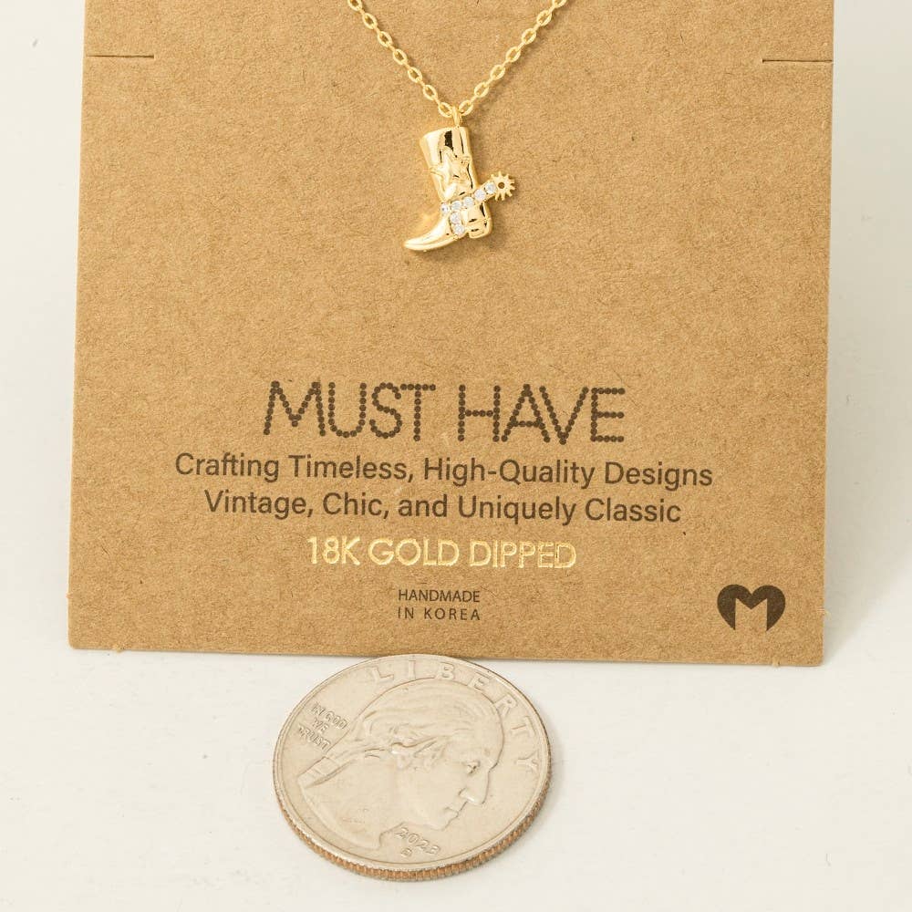 Fame - Ketting met hanger cowboylaarzen goud/zilver