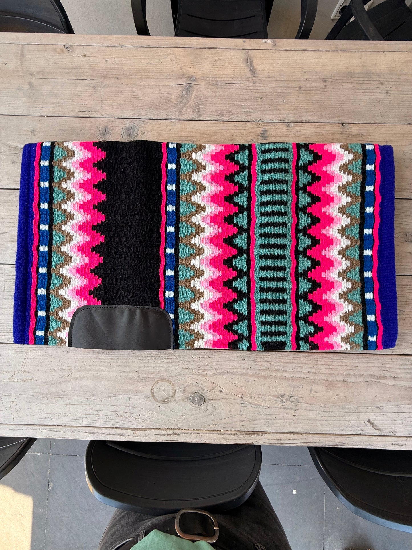 OP=OP - SB039 - Western oversized SHORT showblanket A - Blauw, roze, mint