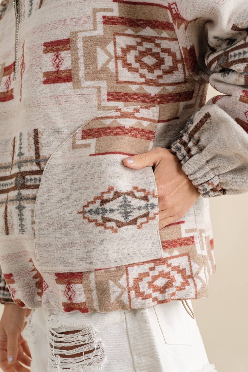 Blue B - Azteekse trui van zacht geborsteld fleece
