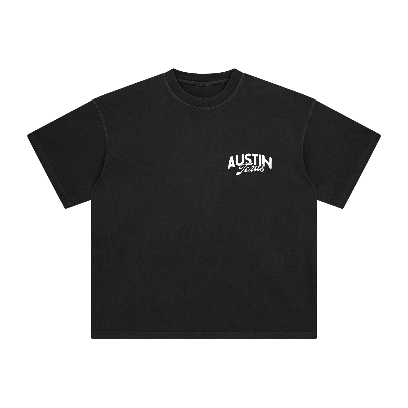 Tailspin - Camiseta unisex negra Austin Texas Rider con estampado púrpura