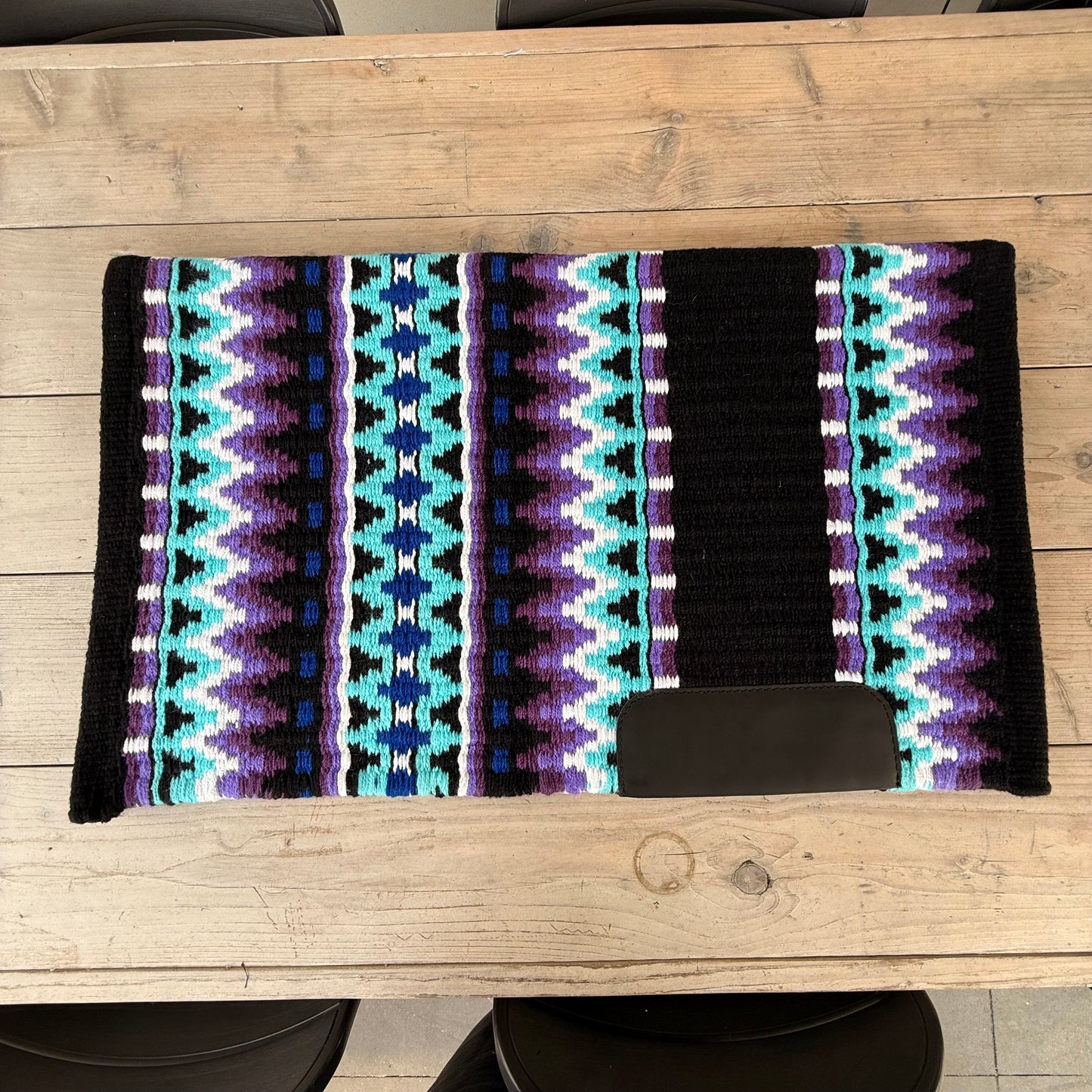 OP=OP - SB013 - Western oversized showblanket B - Zwart, blauw, paars