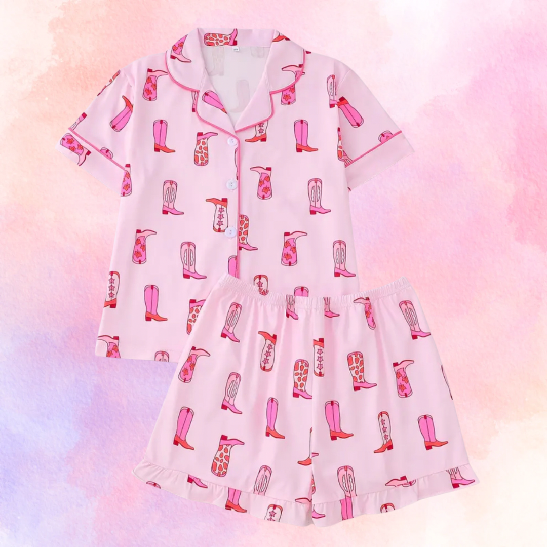 FMH - Kinder zomerse pyjama set/ loungepak Pink Boots