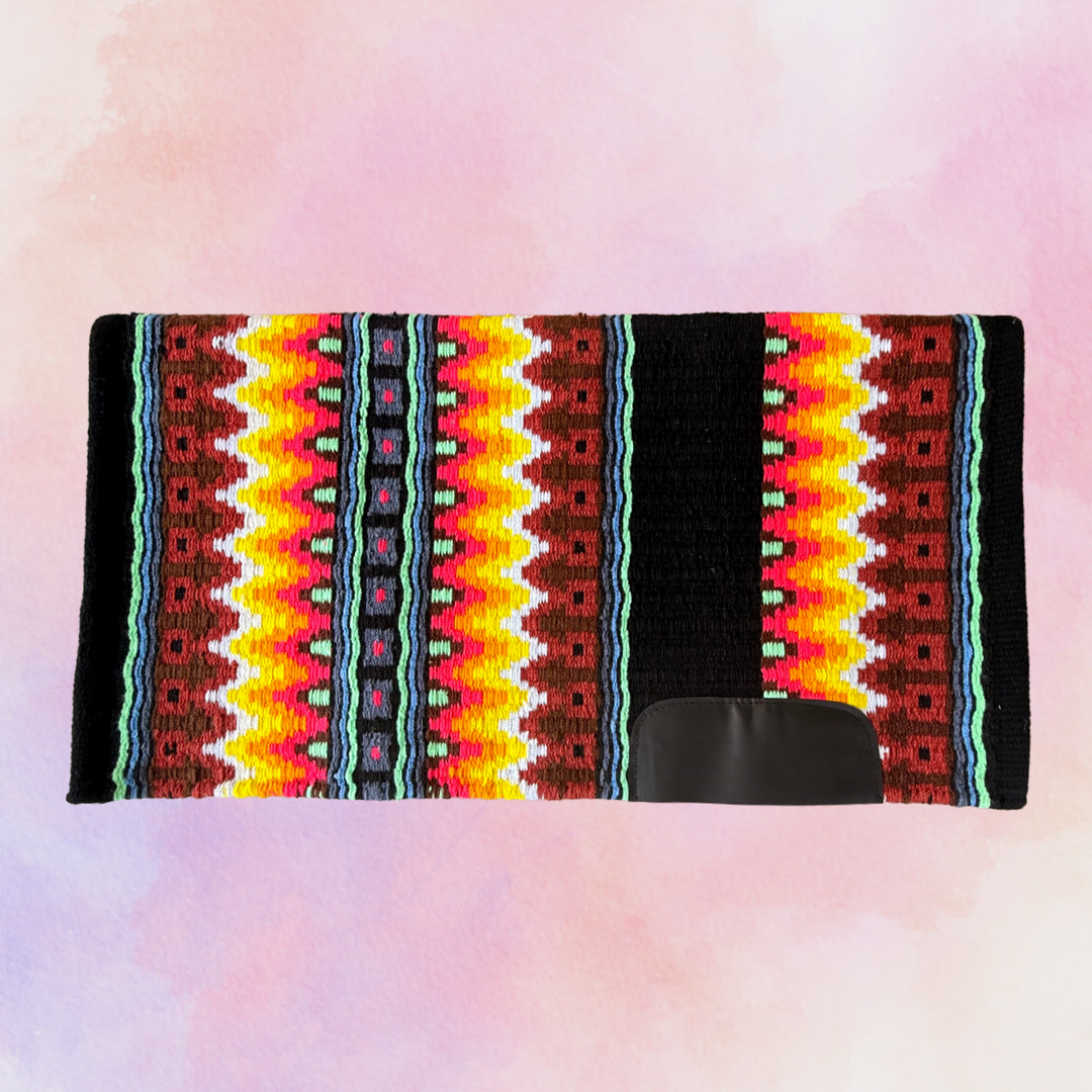 OP=OP - SB030 - Western oversized SHORT showblanket A - Zwart, geel, bruin