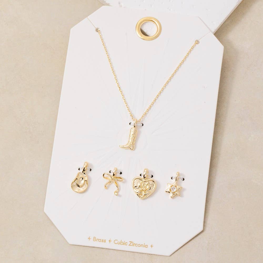 Fame - Westerse Cowboylaarzen ketting met verwisselbare hangers