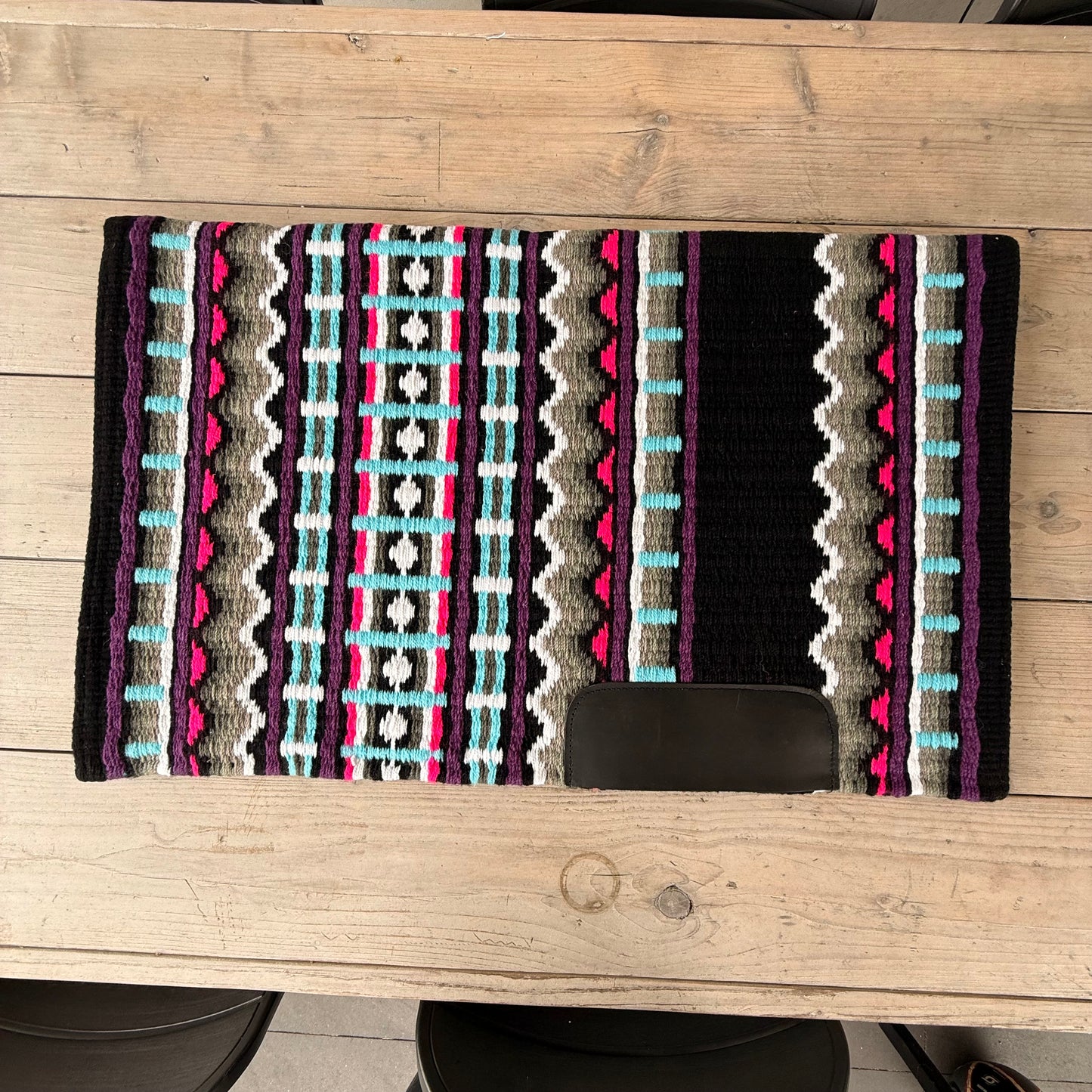 SB025 - Western oversized showblanket A - Zwart, turquoise, roze, grijs