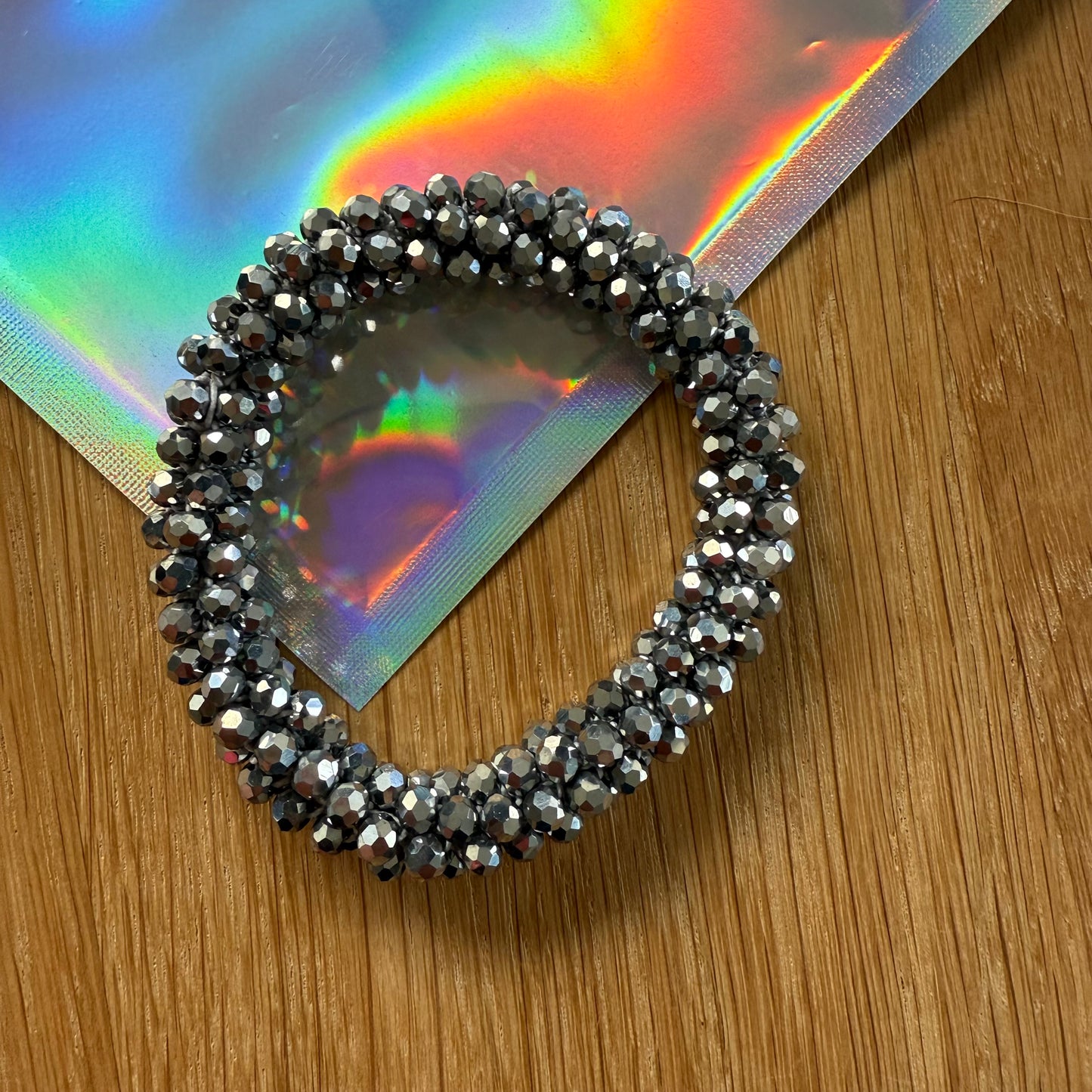 FMH - glitter elastiek knotband effen