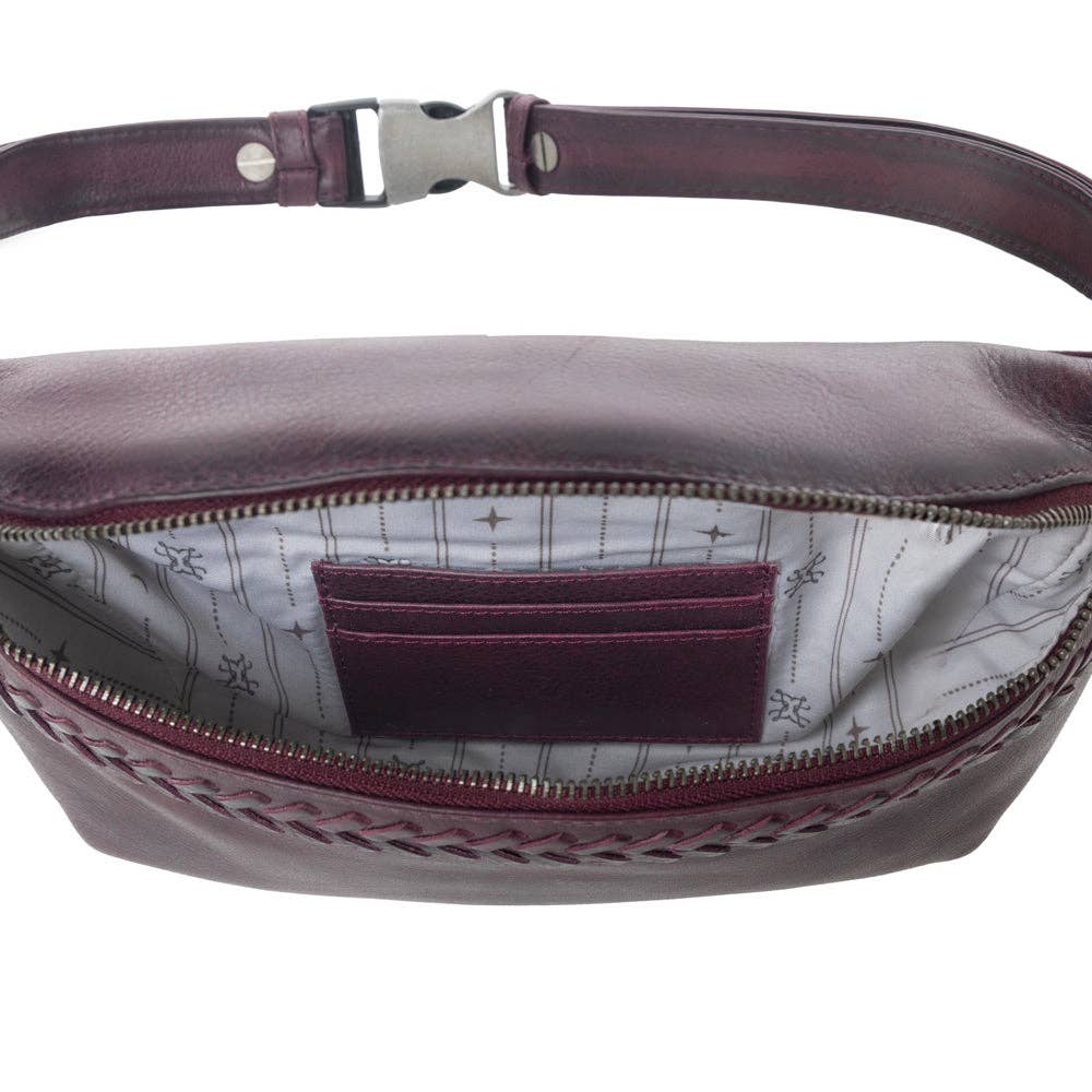 Myra Bag - Riñonera de cuero curtido Zidana Amarillo Wildrose Plum