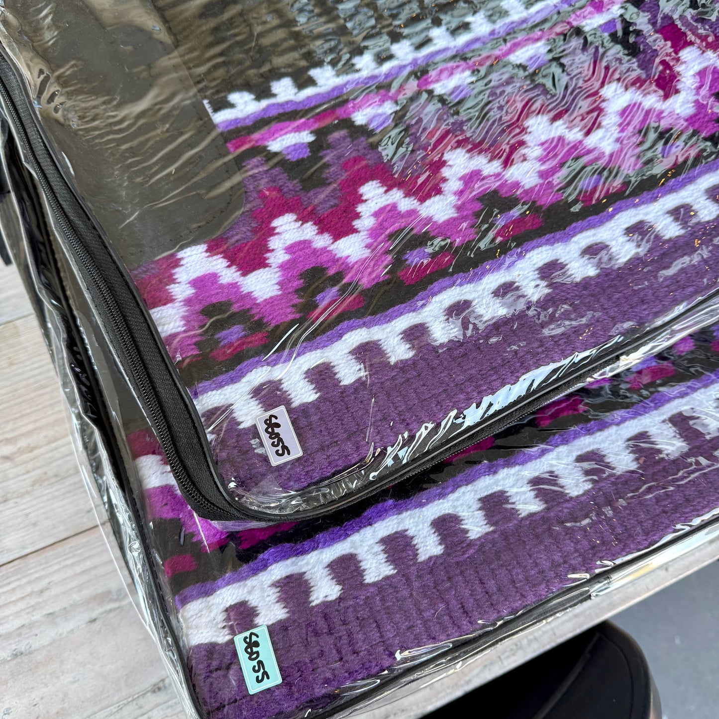 SB055 - Western oversized showblanket A - Zwart, paars, lila