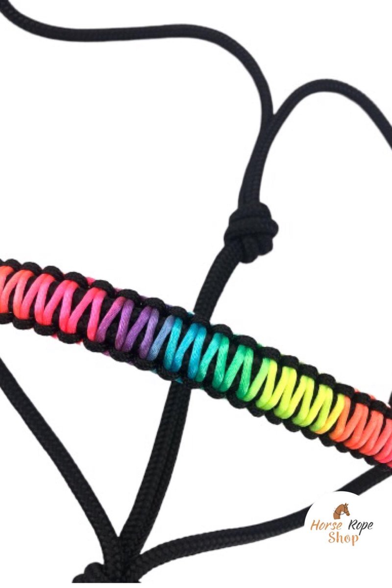 Horse Rope Shop - Seilhalfter Regenbogen 'Black Rainbow'