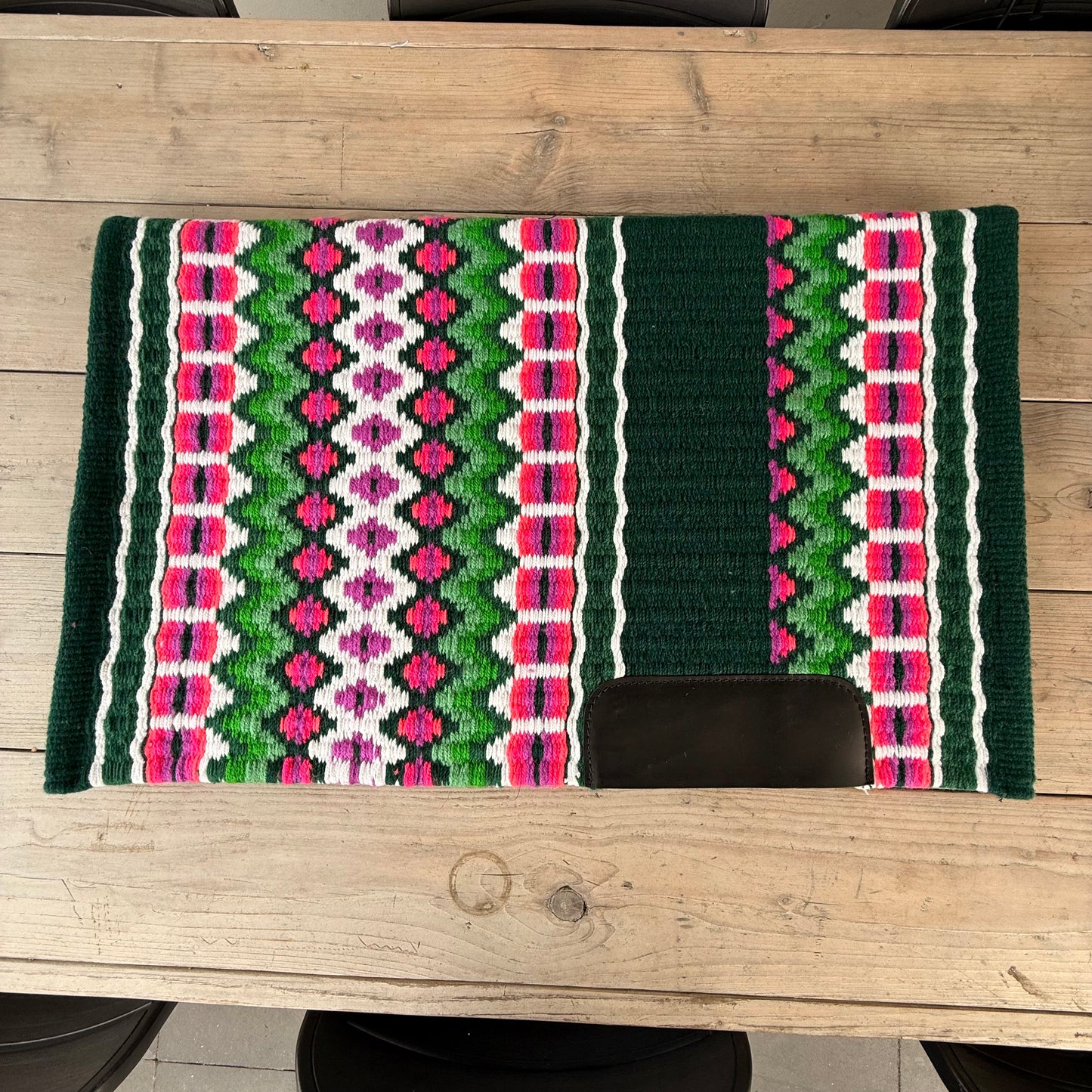 OP=OP - SB009 - Western oversized showblanket B - Groen, roze, wit