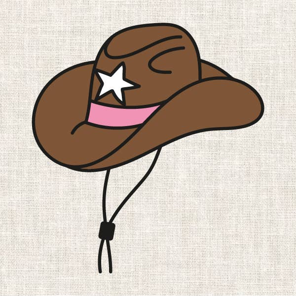 Fukuri - Borduurset Cowgirl hoed