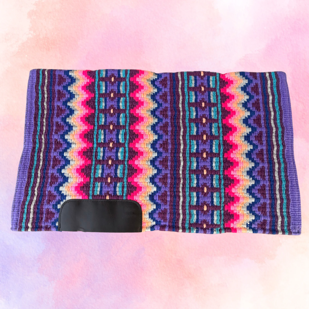 SB001 - Western oversized showblanket A - Paars, roze, perzik, blauw, zilver